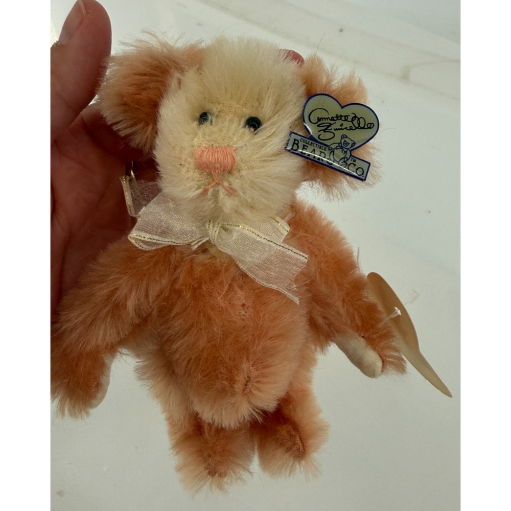 Annette Funicello Bear Co Plush Dog Peach White Collectible Stuffed Animal Tags